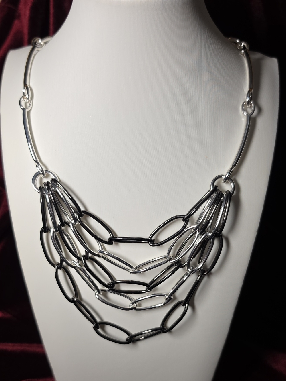 Dual-tone  Multi-Strand Linked Necklace - New In Bag